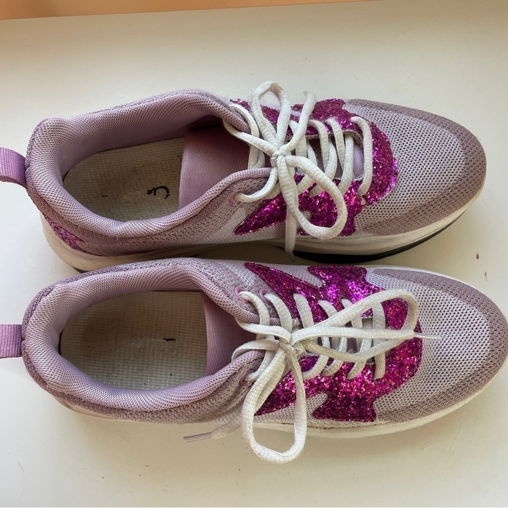 Purple Chunky Platform Sneakers BTS Army Glitter 8 - Picture 4 of 7